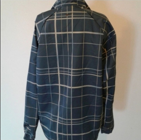 Nike Golf 1/2 Zip Wind/Water Resistant Pullover Plaid Steel Blue Grey sz M - Picture 2 of 5